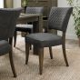 Monterey Fumed Oak Upholstered Chair - Dark Grey Fabric (Pair) - Style Our Home