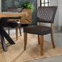 Logan Rustic Oak Upholstered Chair - Old West Vintage (Pair) by Bentley Designs | Style Our Home