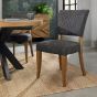 Logan Rustic Oak Upholstered Chair - Dark Grey Fabric (Pair) by Bentley Designs | Style Our Home