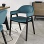 Camden Peppercorn Upholstered Arm Chair in an Azure Velvet Fabric (Pair) by Bentley Designs | Style Our Home