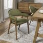 Camden Rustic Oak Upholstered Arm Chair in a Cedar Velvet Fabric (Pair) by Bentley Designs | Style Our Home