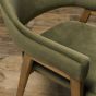 Camden Rustic Oak Upholstered Arm Chair in a Cedar Velvet Fabric (Pair) by Bentley Designs | Style Our Home