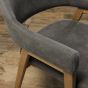 Camden Rustic Oak Upholstered Arm Chair in a Dark Grey Fabric (Pair) by Bentley Designs | Style Our Home