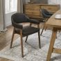 Camden Rustic Oak Upholstered Arm Chair in an Old West Vintage Fabric (Pair) by Bentley Designs | Style Our Home