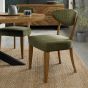 Ellipse Rustic Oak Upholstered Chair - Cedar Velvet Fabric (Pair) by Bentley Designs | Style Our Home