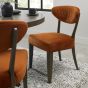Ellipse Fumed Oak Upholstered Chair - Rust Velvet Fabric (Pair) by Bentley Designs | Style Our Home