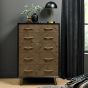 Sienna Fumed Oak & Peppercorn 5 Drawer Chest by Bentley Designs | Style Our Home