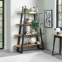 Emerson Rustic Oak & Peppercorn Open Display Unit by Bentley Designs | Style Our Home
