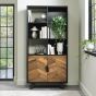 Emerson Rustic Oak & Peppercorn Display Cabinet by Bentley Designs | Style Our Home
