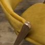 Camden Rustic Oak Upholstered Chair in a Mustard Velvet Fabric (Pair) by Bentley Designs | Style Our Home