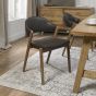 Camden Rustic Oak Upholstered Chair in an Old West Vintage Fabric (Pair) by Bentley Designs | Style Our Home