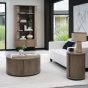 Vega Grey Oiled Oak & Peppercorn Round Lamp Table by Bentley Designs | Style Our Home