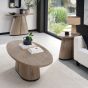 Vega Grey Oiled Oak & Peppercorn Oval Coffee Table by Bentley Designs | Style Our Home