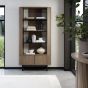 Vega Grey Oiled Oak & Peppercorn Display Unit by Bentley Designs | Style Our Home