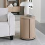 Vega Scandi Oak & Peppercorn Round Lamp Table by Bentley Designs | Style Our Home