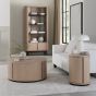 Vega Scandi Oak & Peppercorn Round Lamp Table by Bentley Designs | Style Our Home