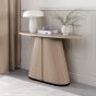 Vega Scandi Oak & Peppercorn Oval Console Table by Bentley Designs | Style Our Home