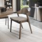 Vega Grey Oiled Oak Ply Back Chair - Grey Bonded Leather (Pair) by Bentley Designs | Style Our Home