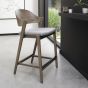 Vega Grey Oiled Oak Bar Stool - Grey Fabric (Single) by Bentley Designs | Style Our Home
