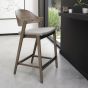 Vega Grey Oiled Oak Bar Stool - Grey Bonded Leather (Single) by Bentley Designs | Style Our Home