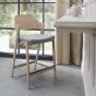 Vega Scandi Oak Bar Stool - Grey Fabric (Single) by Bentley Designs | Style Our Home