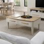 Larsen Scandi Oak & Soft Grey Coffee Table with Drawer by Bentley Designs | Style Our Home