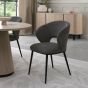 Luca - Grey Fabric Chair with Matt Black Legs (Pair) by Bentley Designs | Style Our Home