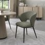 Luca - Green Fabric Chair with Matt Black Legs (Pair) by Bentley Designs | Style Our Home