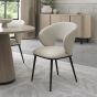 Luca - Ivory Faux Leather Chair with Matt Black Legs (Pair) by Bentley Designs | Style Our Home