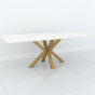 Studio Cross Rectangular Dining Table - 6 Seater in White & Gold by Steve Bristow | Style Our Home