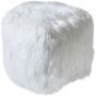 Isaba Hand Made Ivory Faux Leather Pouffe By Libra | Style Our Home