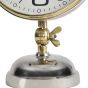 Stollard Silver Nickel Mantel Clock with Gold Angle Adjuster and Detail by Libra Designs | Style Our Home