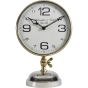 Stollard Silver Nickel Mantel Clock with Gold Angle Adjuster and Detail by Libra Designs | Style Our Home