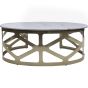Metropolitan Coffee Table Metallic Black Nickel Finish with Grey Marble by Libra Designs | Style Our Home
