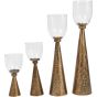 Sandbanks Iron and Hammered Glass Hurricane Large 79cm Floor Candle Hurricane By Libra | Style Our Home