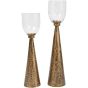 Sandbanks Iron and Hammered Glass Hurricane Large 79cm Floor Candle Hurricane By Libra | Style Our Home