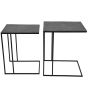Luna Graphite Textured Aluminium Set of 2 Side Tables By Libra | Style Our Home