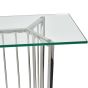Abington Stainless Steel Frame and Clear Glass Console Table by Libra Designs | Style Our Home
