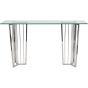 Abington Stainless Steel Frame and Clear Glass Console Table by Libra Designs | Style Our Home
