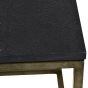 Kerby Iron Set of 2 Side Tables in Aged Champagne Finish with Galaxy Slate