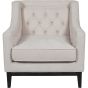 Theodore Buttoned Armchair in Ivory Fabric By Libra | Style Our Home