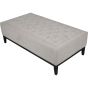 Theodore Large Buttoned  Ottoman in Ivory Fabric  By Libra | Style Our Home