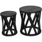 Cali Solid Wooden Set of 2 Nesting Side Tables in Black by Libra | Style Our Home