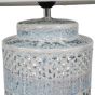Stormy Sky Glaze Table Lamp 60cm with Cream Drum Shade By Libra | Style Our Home