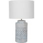 Stormy Sky Glaze Table Lamp 60cm with Cream Drum Shade By Libra | Style Our Home
