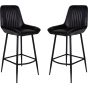 Pembroke Charcoal Leather Bar Stool (a pair) by Libra | Style Our Home 