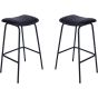 Arthur Charcoal Leather Bar Stools (a pair) by Libra | Style Our Home 