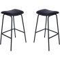 Arthur Charcoal Leather Bar Stools (a pair) by Libra | Style Our Home 