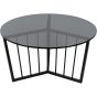 Abington Black Frame and Tinted Glass Round Coffee Table 80cm by Libra Designs | Style Our Home
