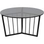 Abington Black Frame and Tinted Glass Round Coffee Table 80cm by Libra Designs | Style Our Home
